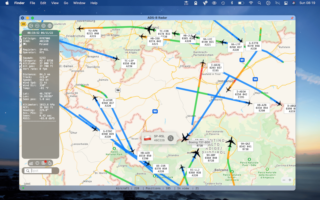ADS-B RADAR on macOS adsradar.png