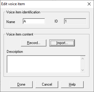 Voice item content