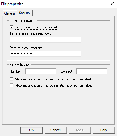 Telset maintenance password