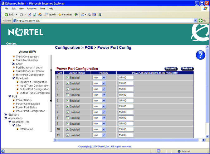 Enable Power Over Ethernet (PoE) bes50img24.png