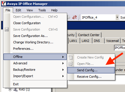 Restore IP Office Configuration Restore IP Office Configuration