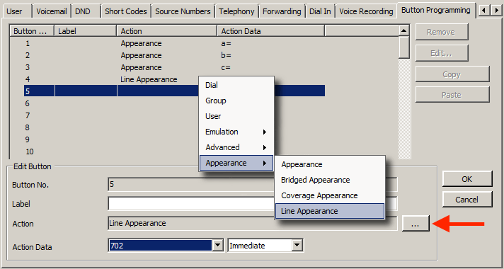 Line Appearance Button Programming Line Appearance Settings