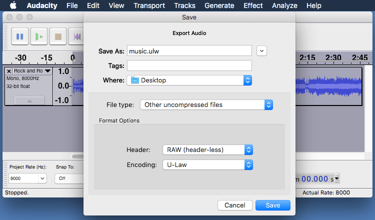Audacity: Export Audio Settings Audacity: Export Audio Settings