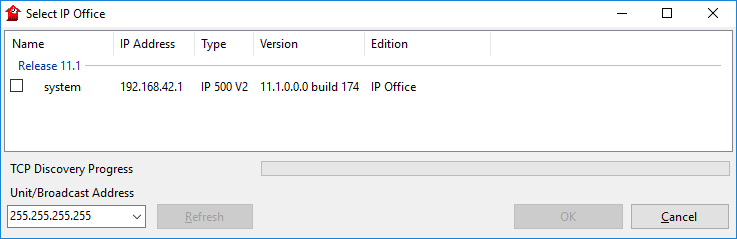 Select IP Office select ipo