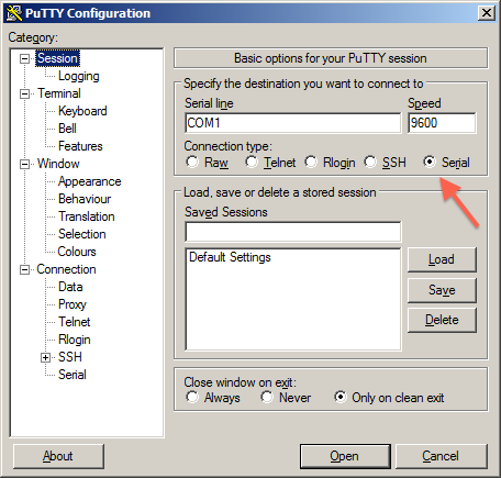 PuTTY Session Setttings PuTTY Session Setttings