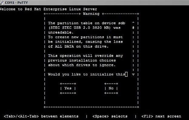 The partition table on device sdb (STEC STEC USB 2.0 3820 MB) was unreadable
